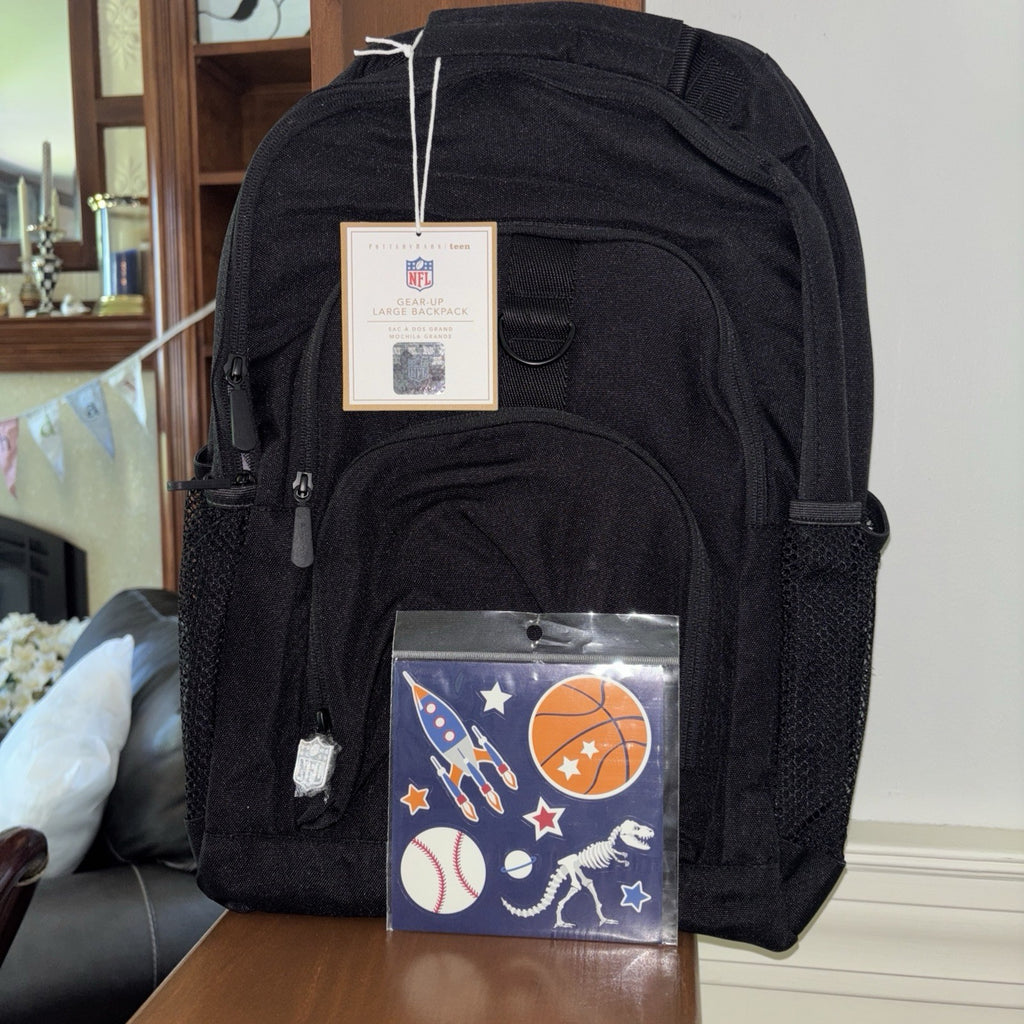 Pottery Barn School Disney Football Backpack sport bag Baseball Travel NFL kid .