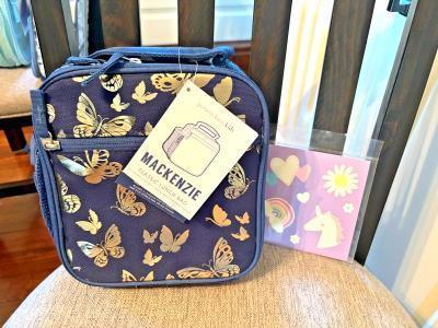 Pottery barn school LUNCH BOX+BENTO+ UTENSIL SET travel hot wheels floral Kitty