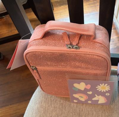 Pottery barn school LUNCH BOX+BENTO+ UTENSIL SET travel hot wheels floral Kitty