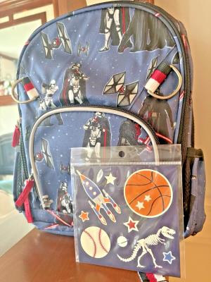 Pottery Barn School Snoopy Star War BACKPACK LUNCH travel Bag Mandalorian boy .