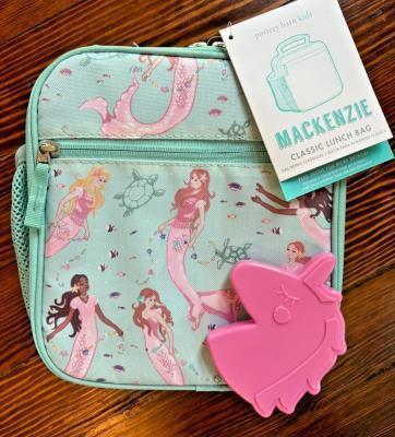 Pottery Barn School Disney Glitter Snoopy LUNCH BOX travel Bag set Barbie girl .