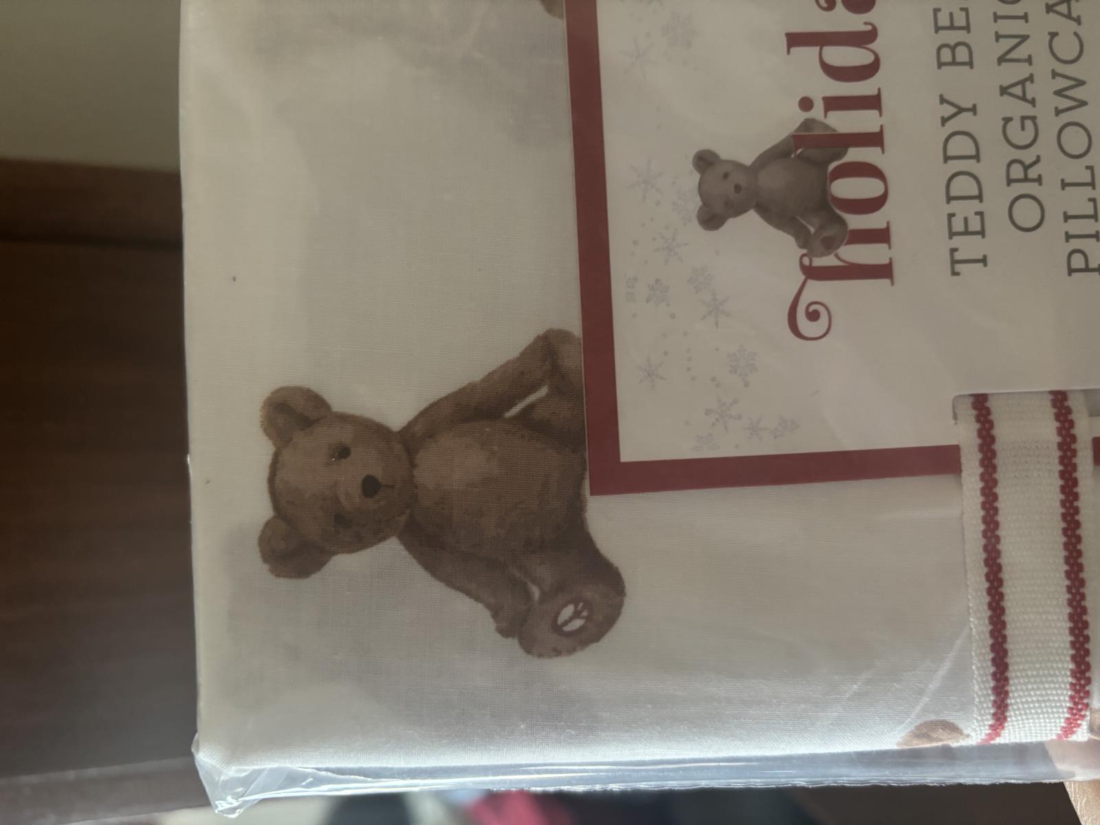 Pottery Barn holiday Christmas Teddy Bear kid Disney Pillowcase gift birthday